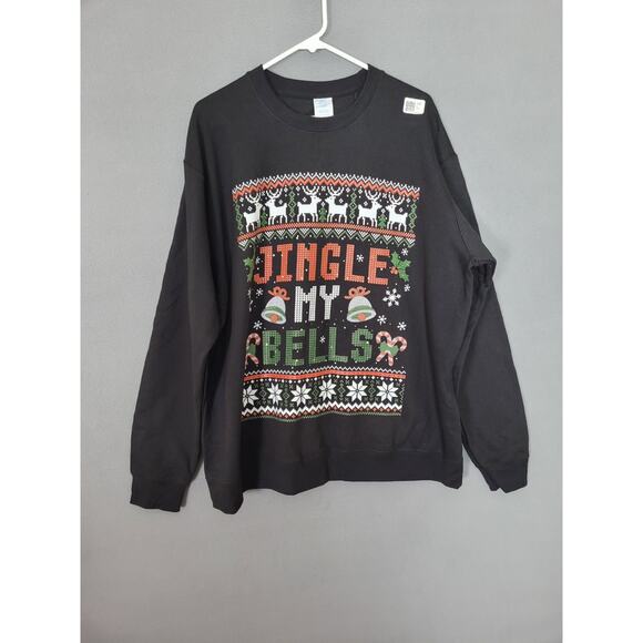 Jingle My Bells Ugly Christmas Sweater Sweatshirt Mens Size XL - Picture 2 of 6